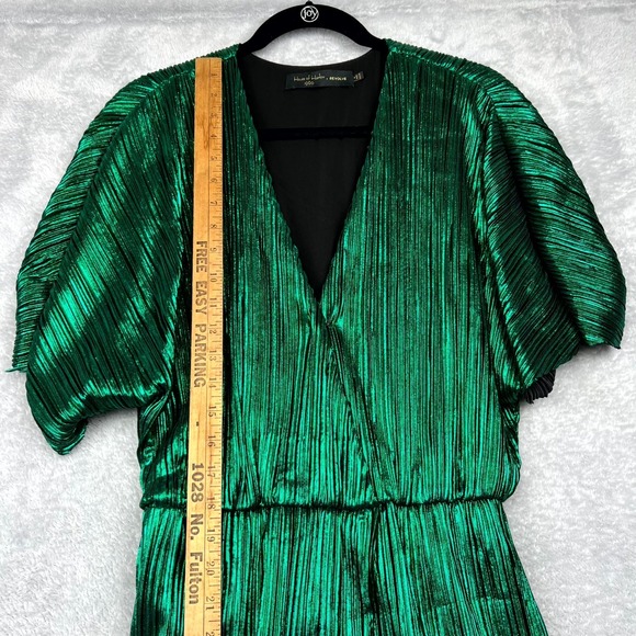 House of Harlow 1960 X Revolve Sabrina Dress Womens Medium Green Surplice Neck - Picture 13 of 16